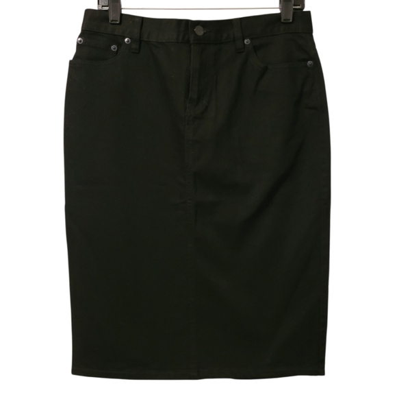 Lauren Ralph Lauren Jeans Co Black Denim Pencil Skirt Wmn 6 Casual Neutral - Picture 1 of 15